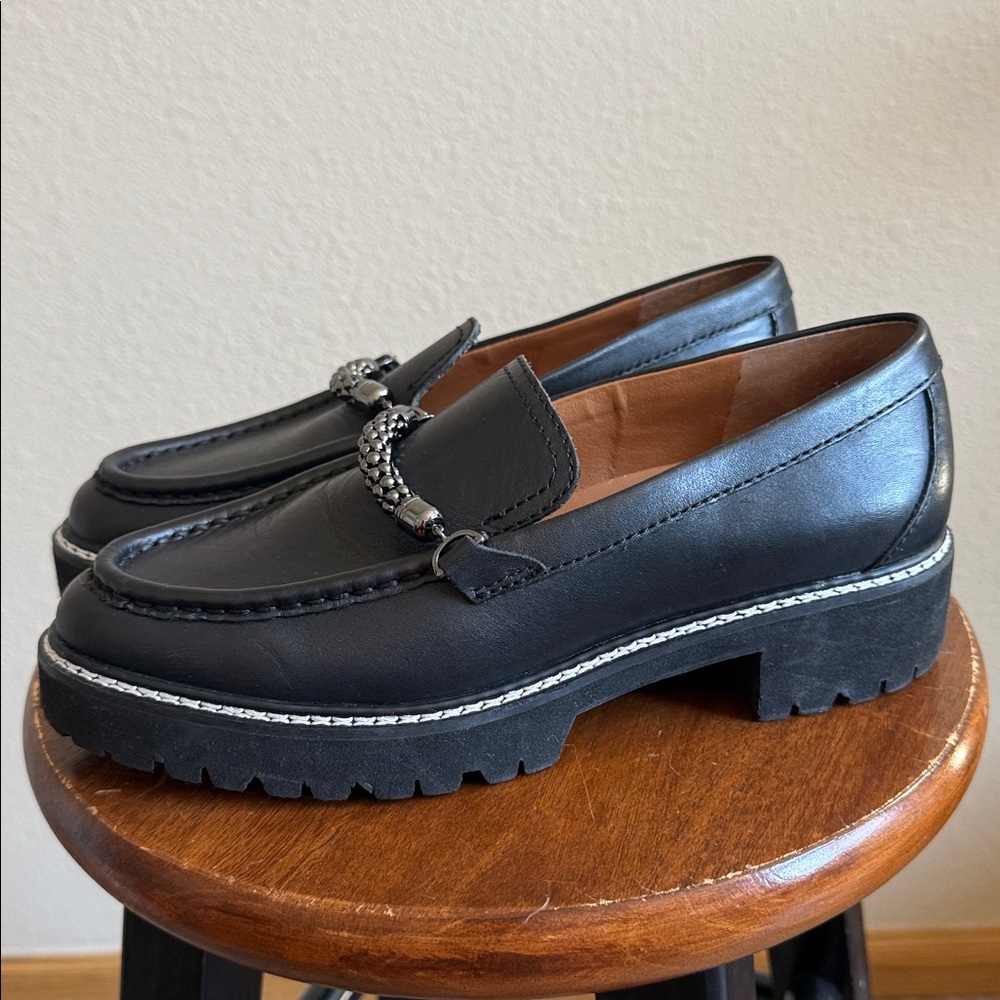 Sarto Black Leather Loafers - Picture 4 of 11